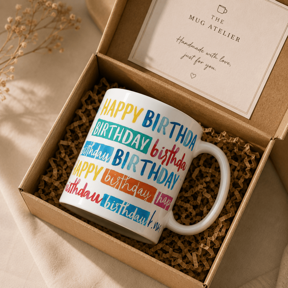 Confetti Letters Birthday Mug - The Mug Atelier