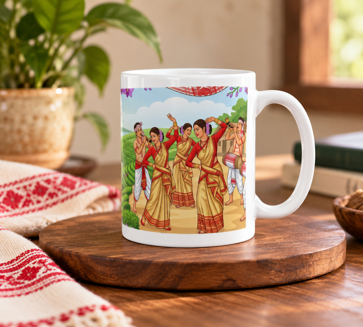 Pride of Assam | Bihu Celebration Ceramic Mug - The Mug Atelier