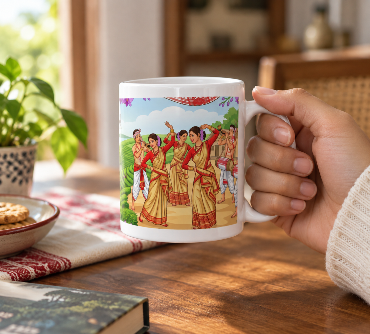 Pride of Assam | Bihu Celebration Ceramic Mug - The Mug Atelier