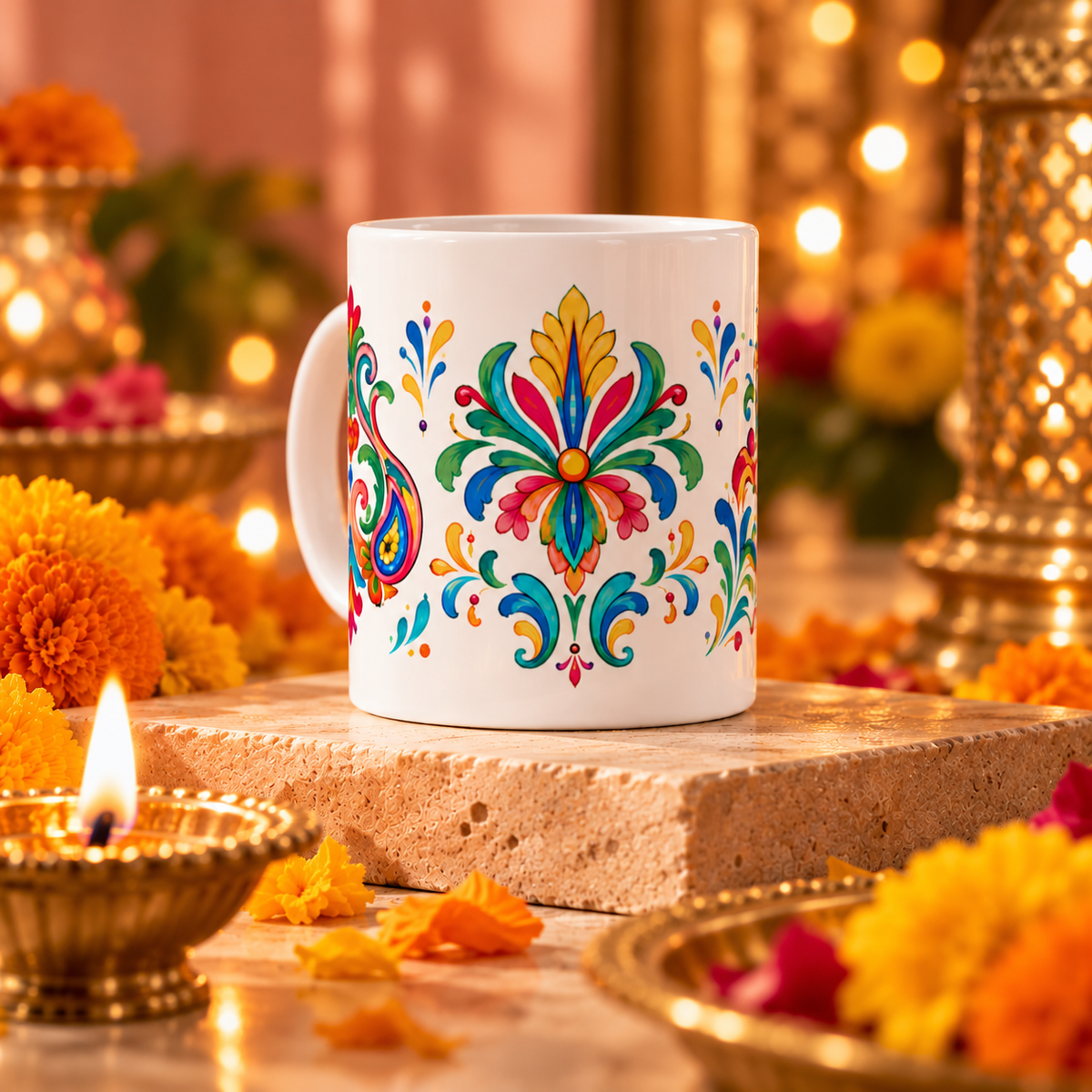 Rangotsav | Diwali Special Ceramic Mug - The Mug Atelier